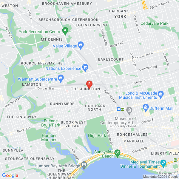 Leon Psychology Clinic location map: 2967 Dundas St. W. Suite 515, Toronto, Ontario